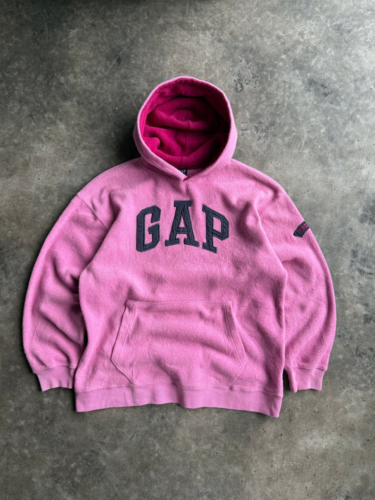 Vintage Pink Fleece Gap Hoodie - S