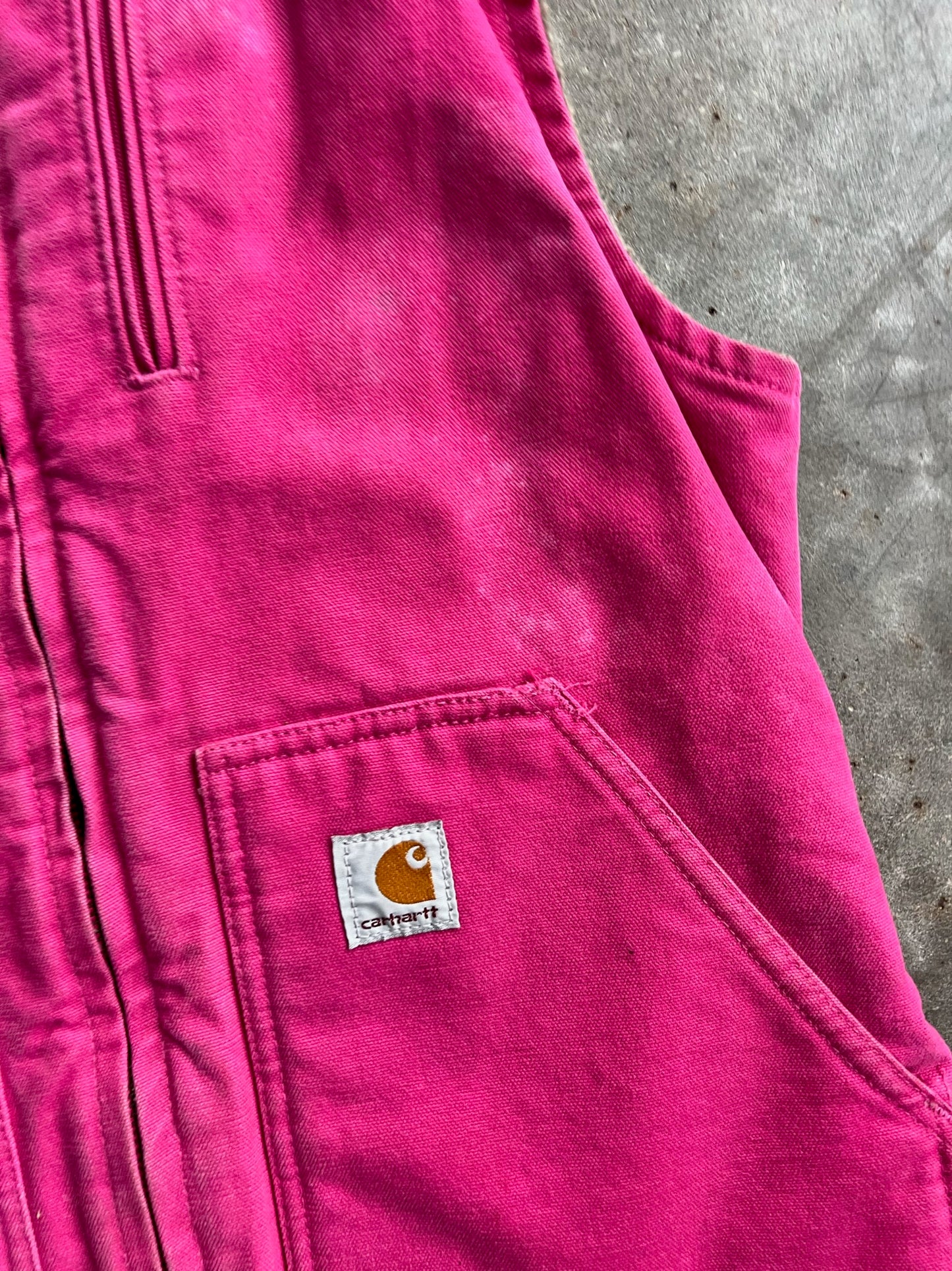 Vintage Hot Pink Fleece Lined Carhartt Vest - S