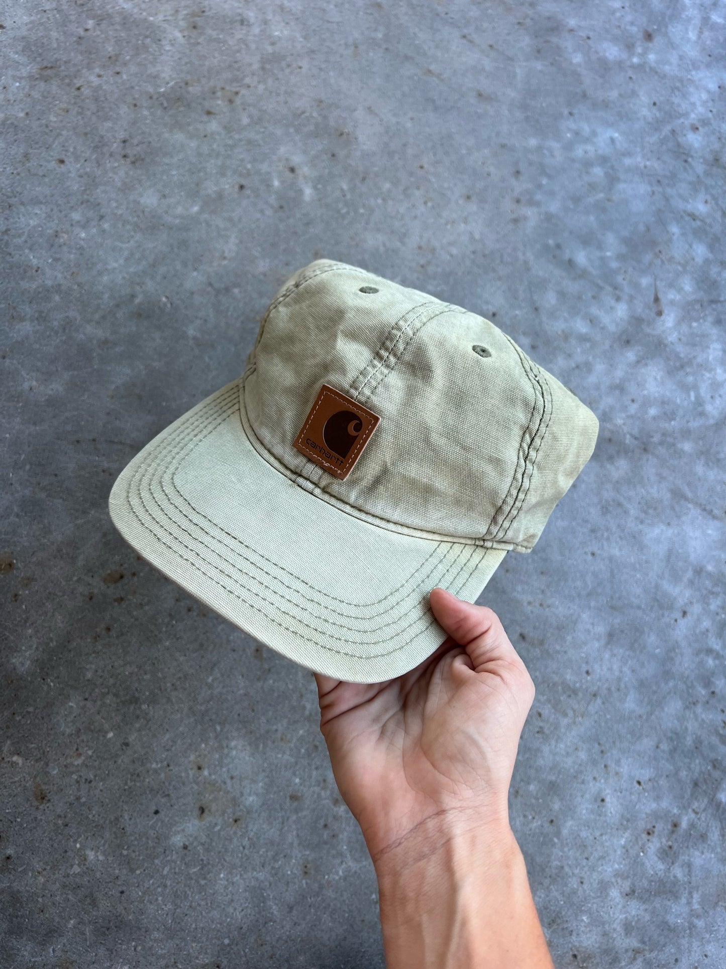 Vintage Faded Light Green Carhartt Velcro Hat