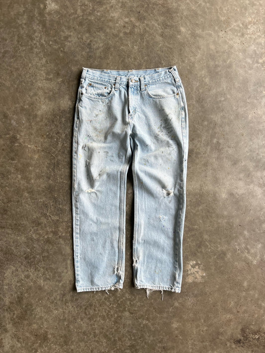 Vintage Light Wash Painted Carhartt Pants - 34