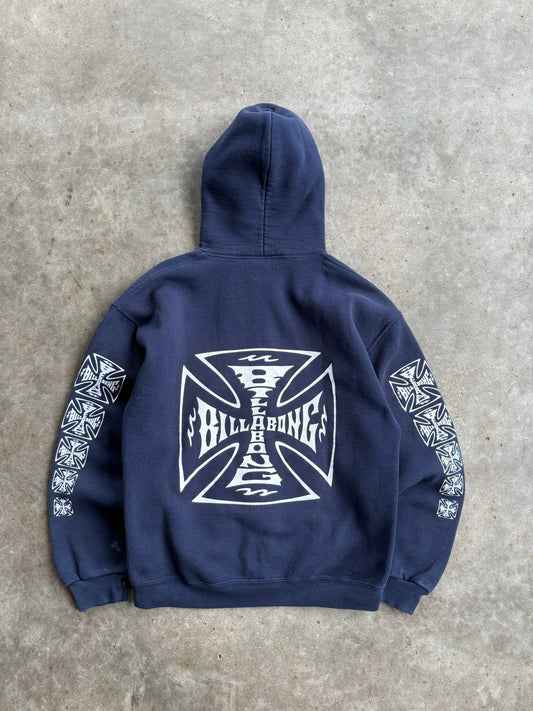 Vintage Navy Billabong Zip Up Hoodie - L