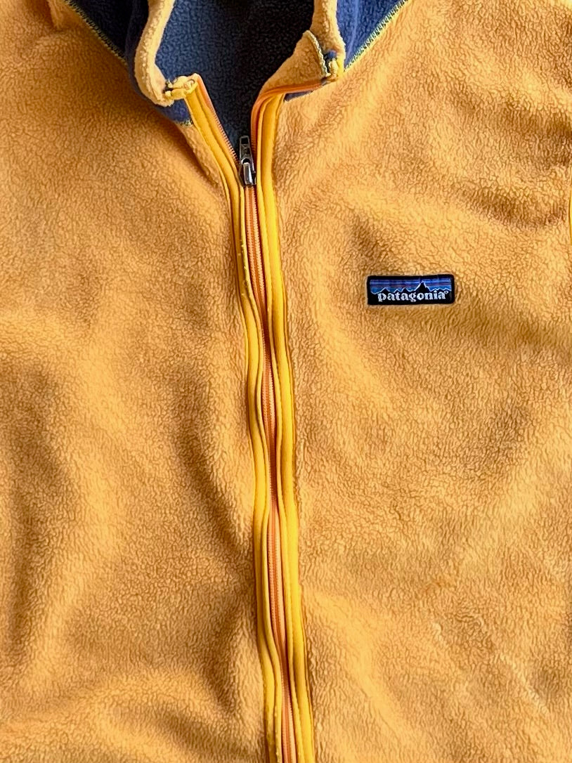 Vintage Yellow Fleece Patagonia Zip Up Vest - M