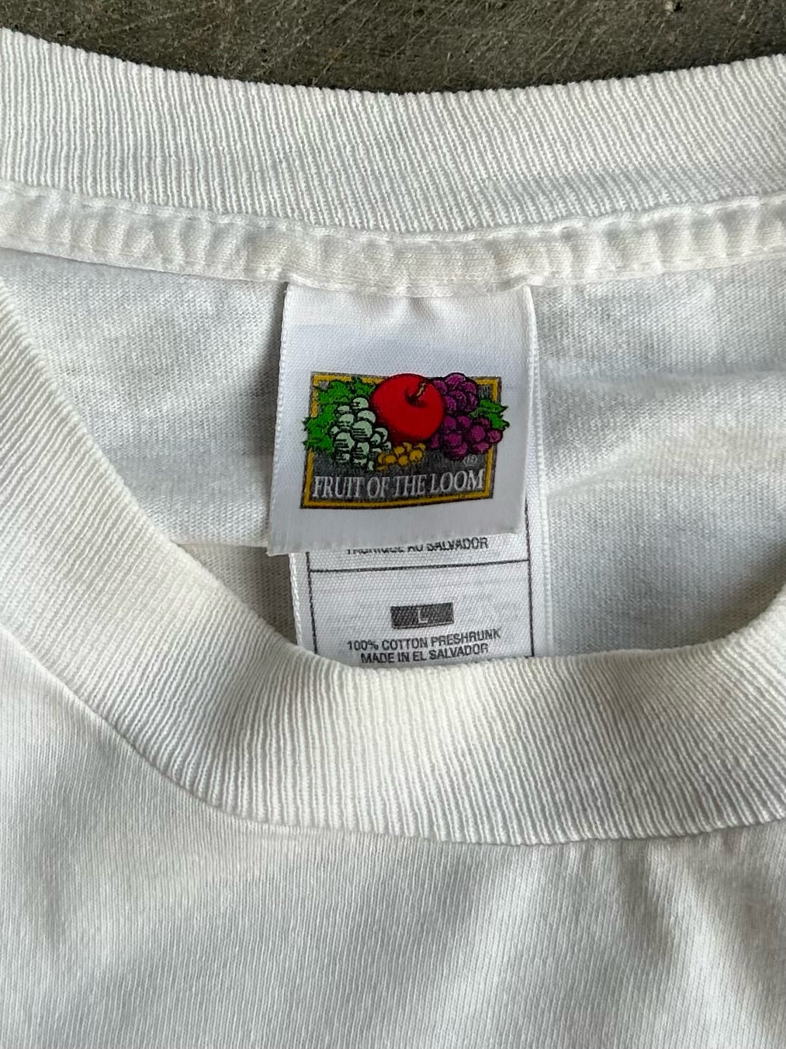 Vintage White Polo Ralph Lauren Tee - L