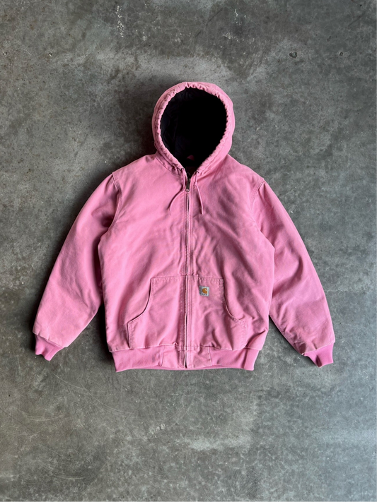 Baby Pink Hooded Carhartt Jacket - M