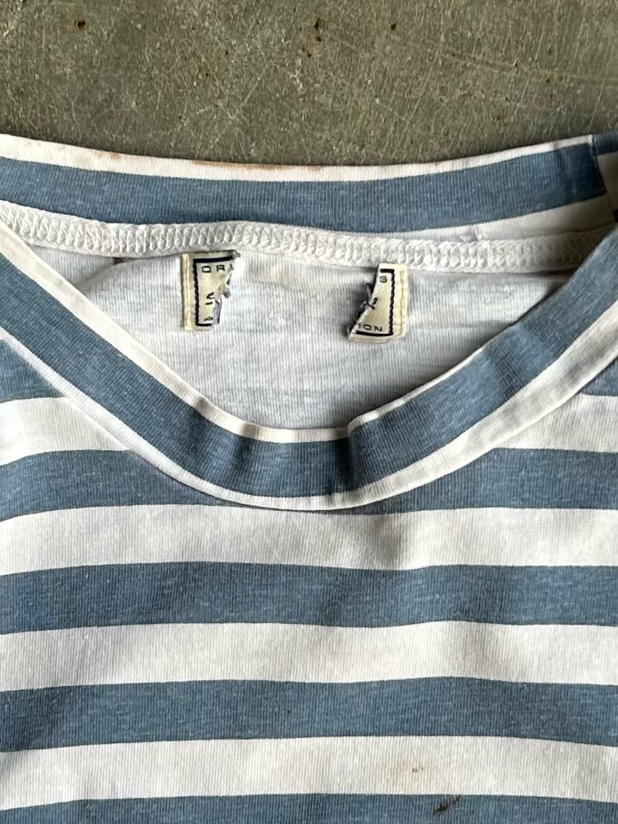 Vintage Blue Striped Guess Tee - XL