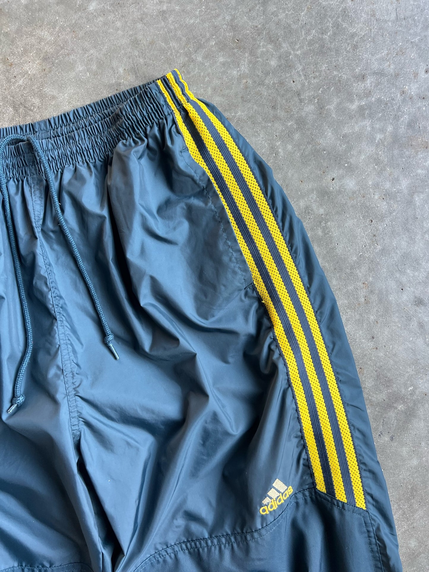 Vintage Blue Striped Adidas Track Pants - M