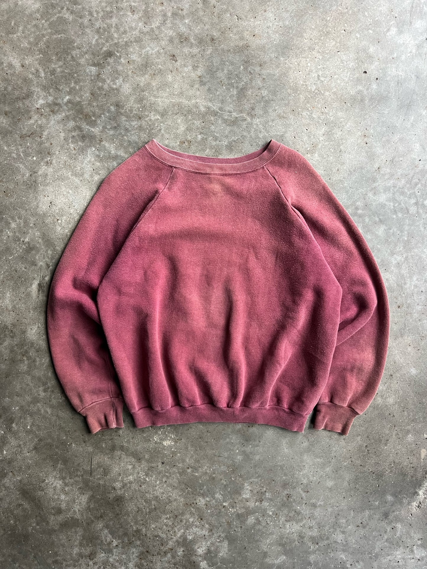 Vintage Faded Red Blank Crew - S