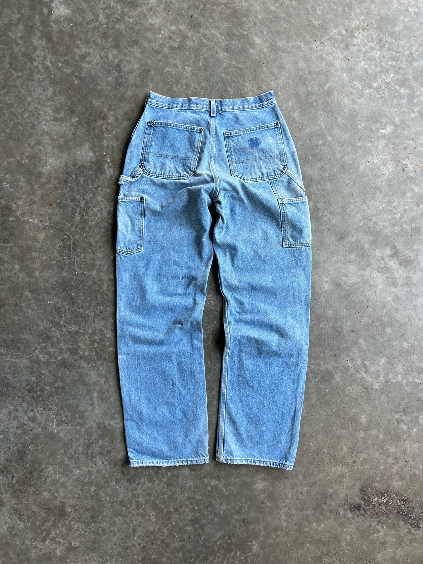 Vintage Medium Wash Painted Carhartt Double Knee Pants - 30