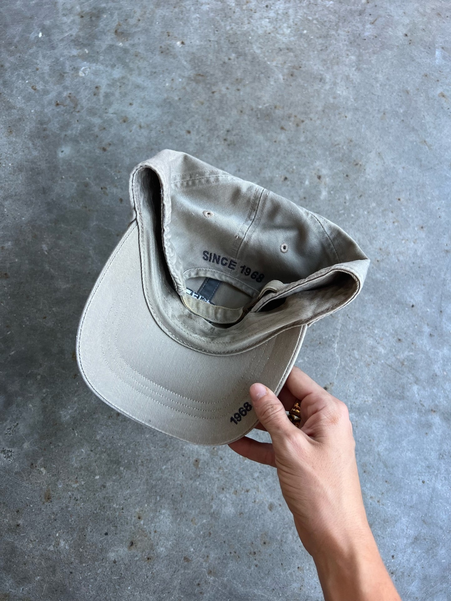 Vintage Cream North Face Strapback Hat