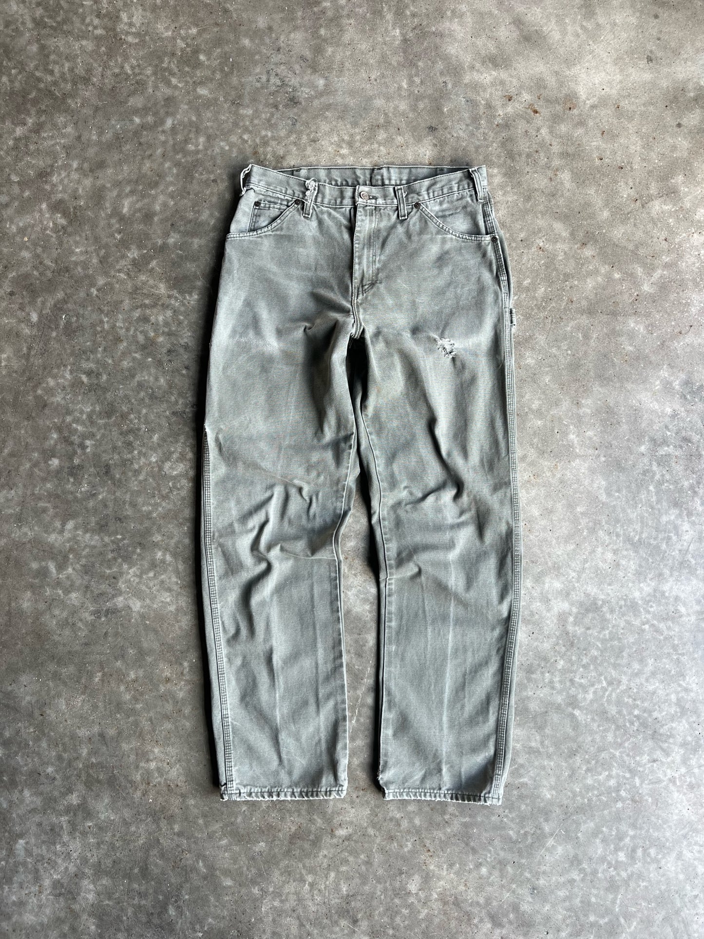 Vintage Faded Green Dickies Carpenter Pants - 34