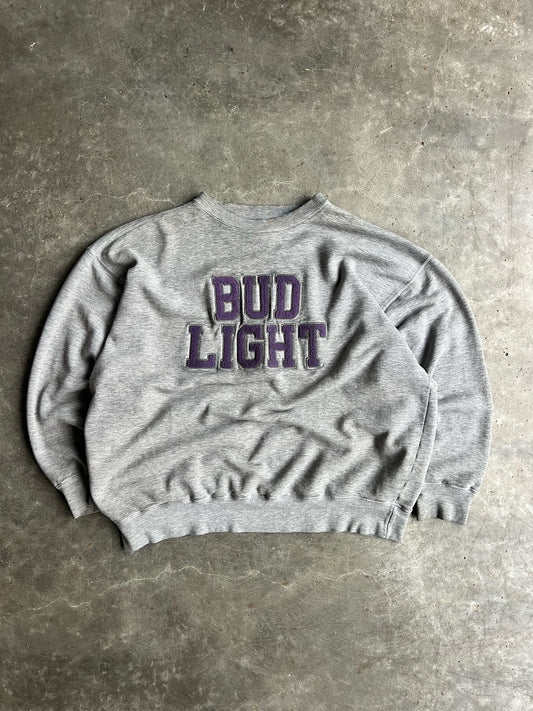 Vintage Grey/Purple Bud Light Crew - XL