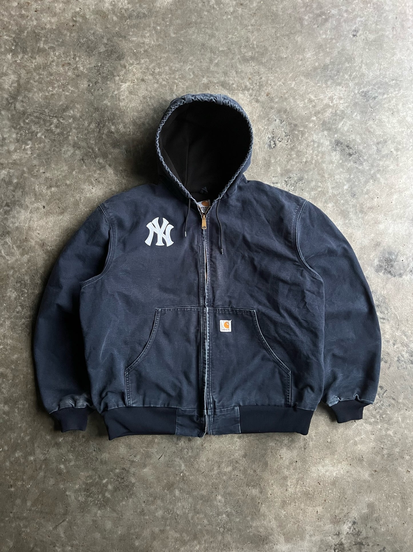 Vintage Yankees Navy Hooded Carhartt Jacket - XL