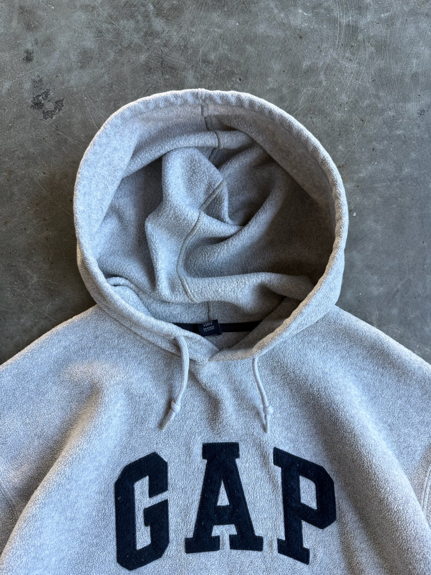 Vintage Gap Grey Fleece Hoodie - L