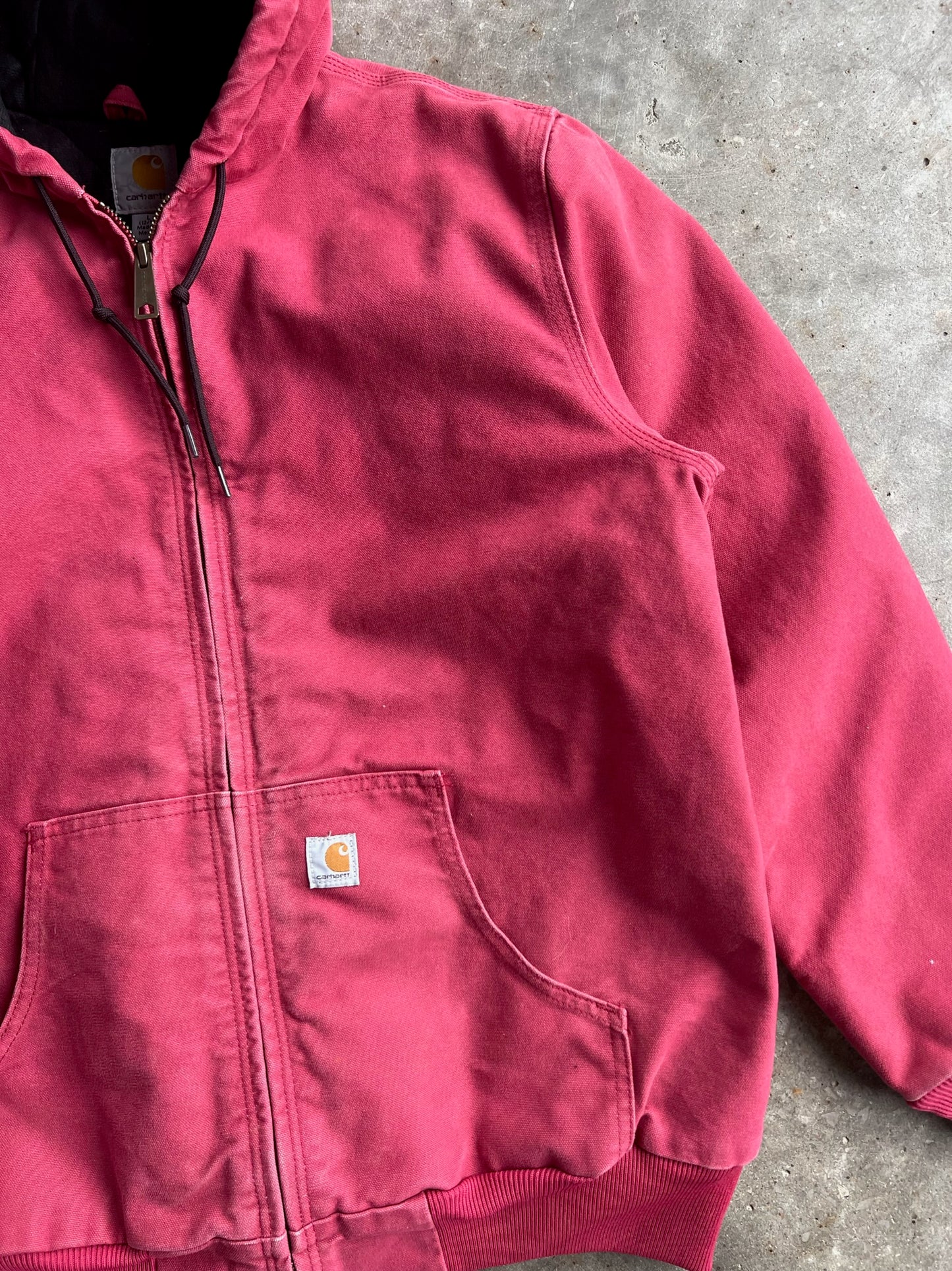 Vintage Rose Pink Hooded Carhartt Jacket - L