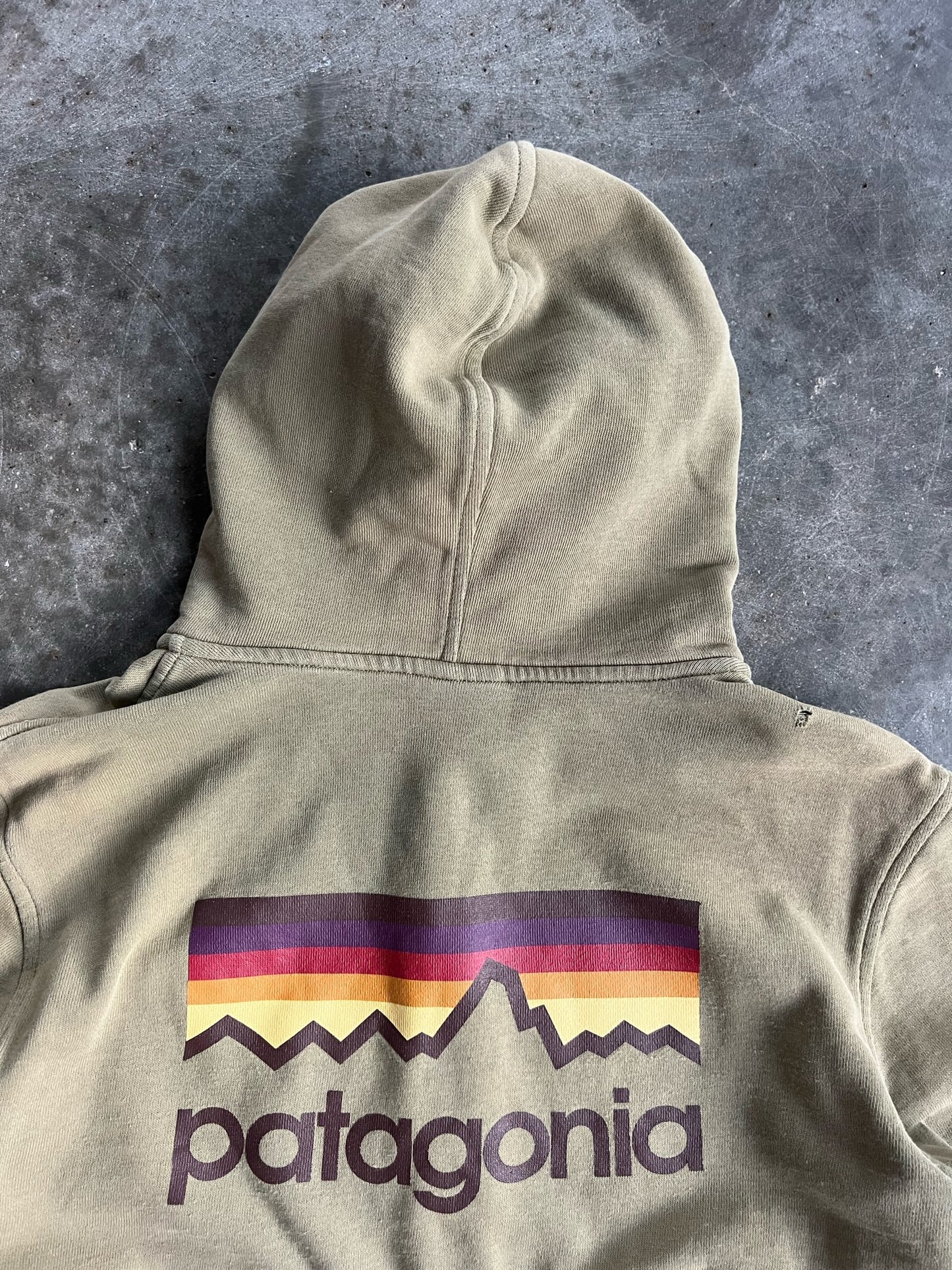 Vintage Green Patagonia Hooded Zip Up - M