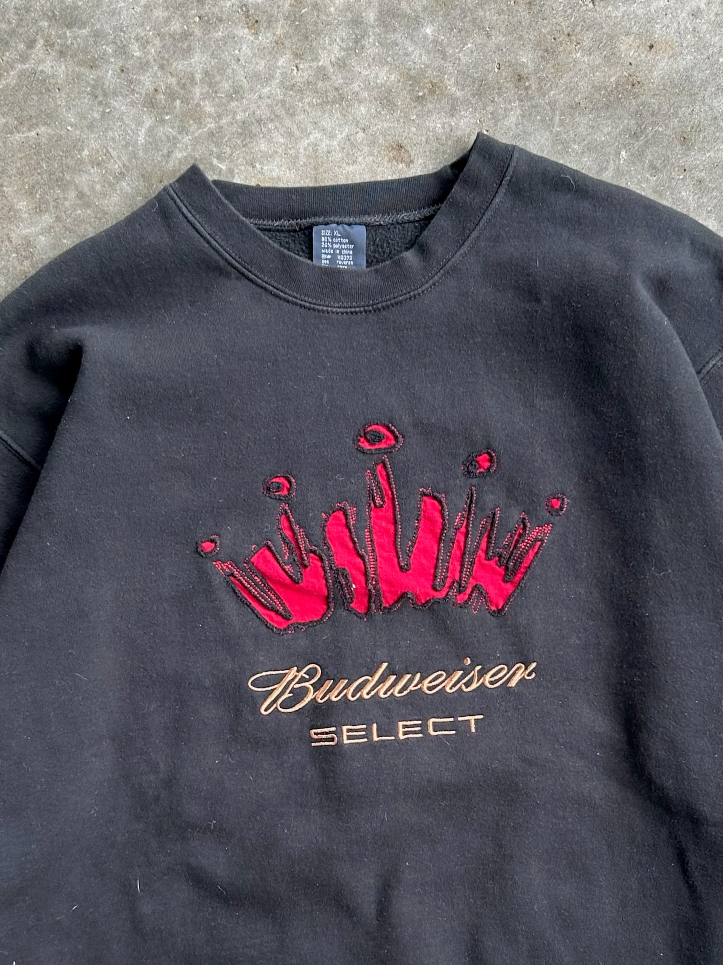 Vintage Black Budweiser Select Crew - XL