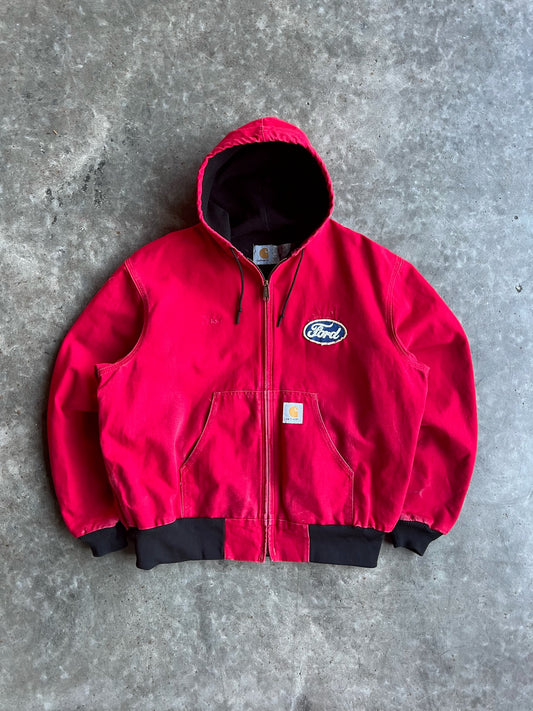 Vintage Red Ford Hooded Carhartt Jacket - XL