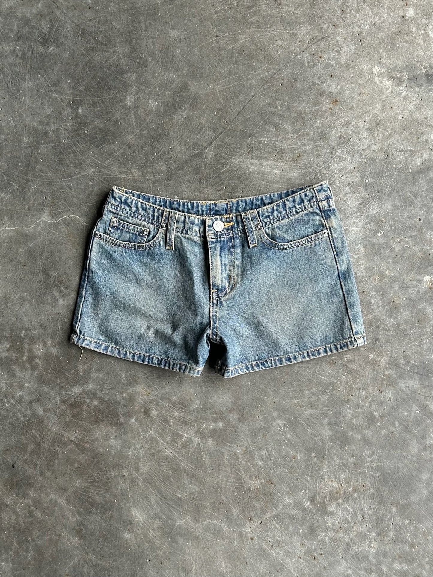 Vintage Faded Bongo Micro Denim Shorts - 28