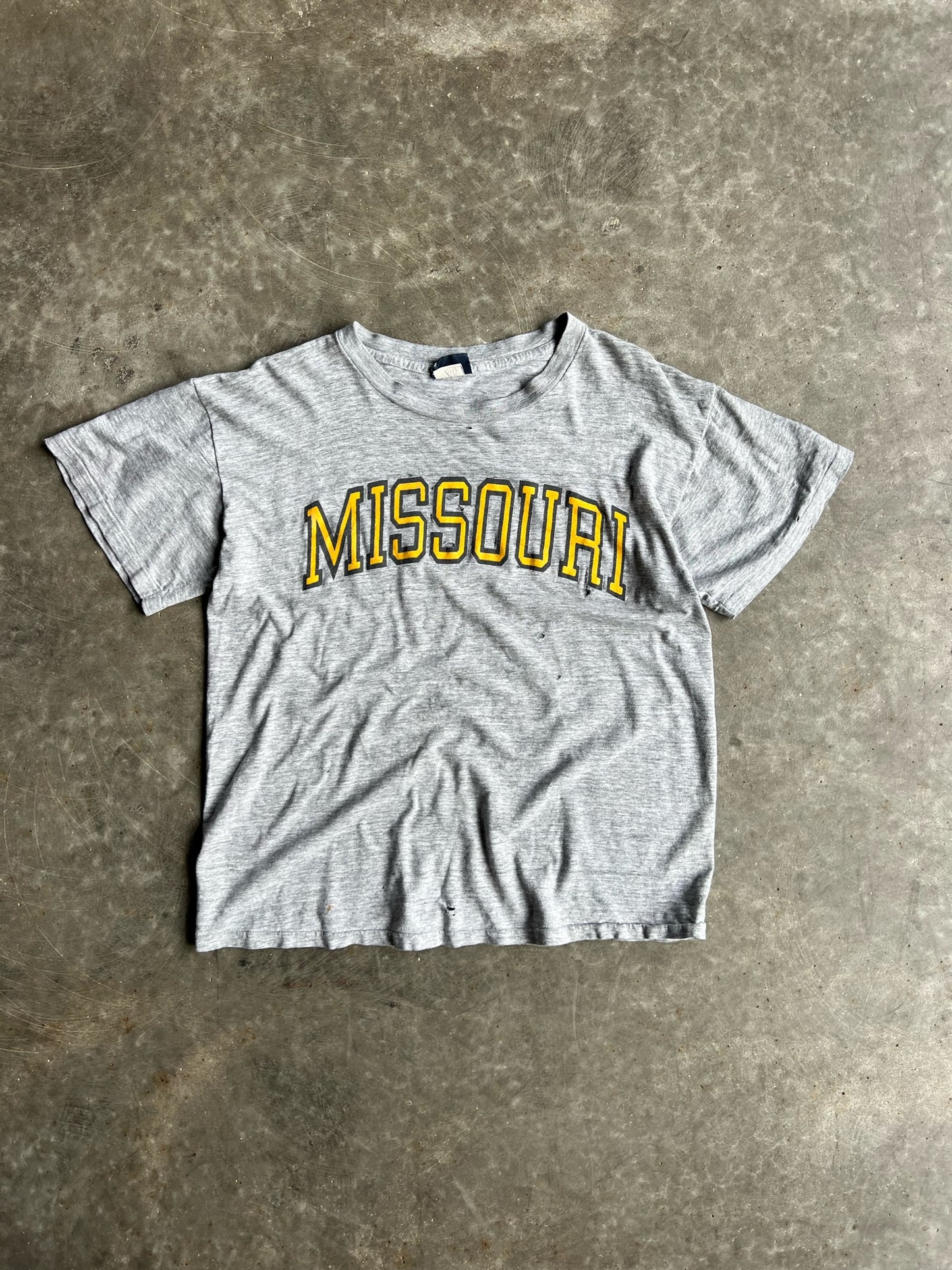 Vintage Grey Distressed Missouri Shirt - M