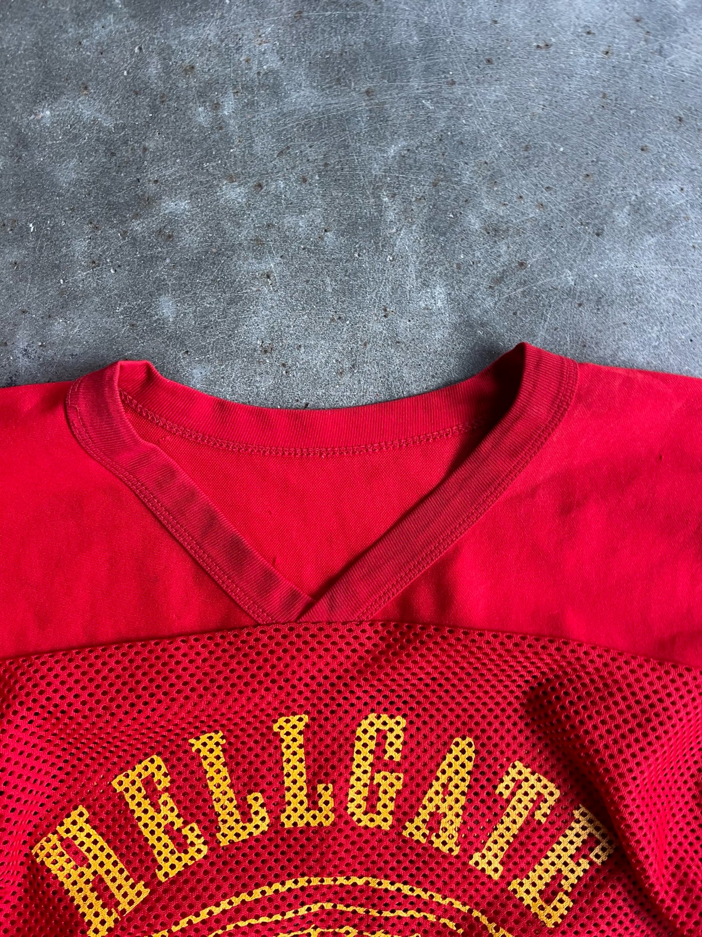 Vintage Red Mesh Hellgate Football Russell Jersey - XL