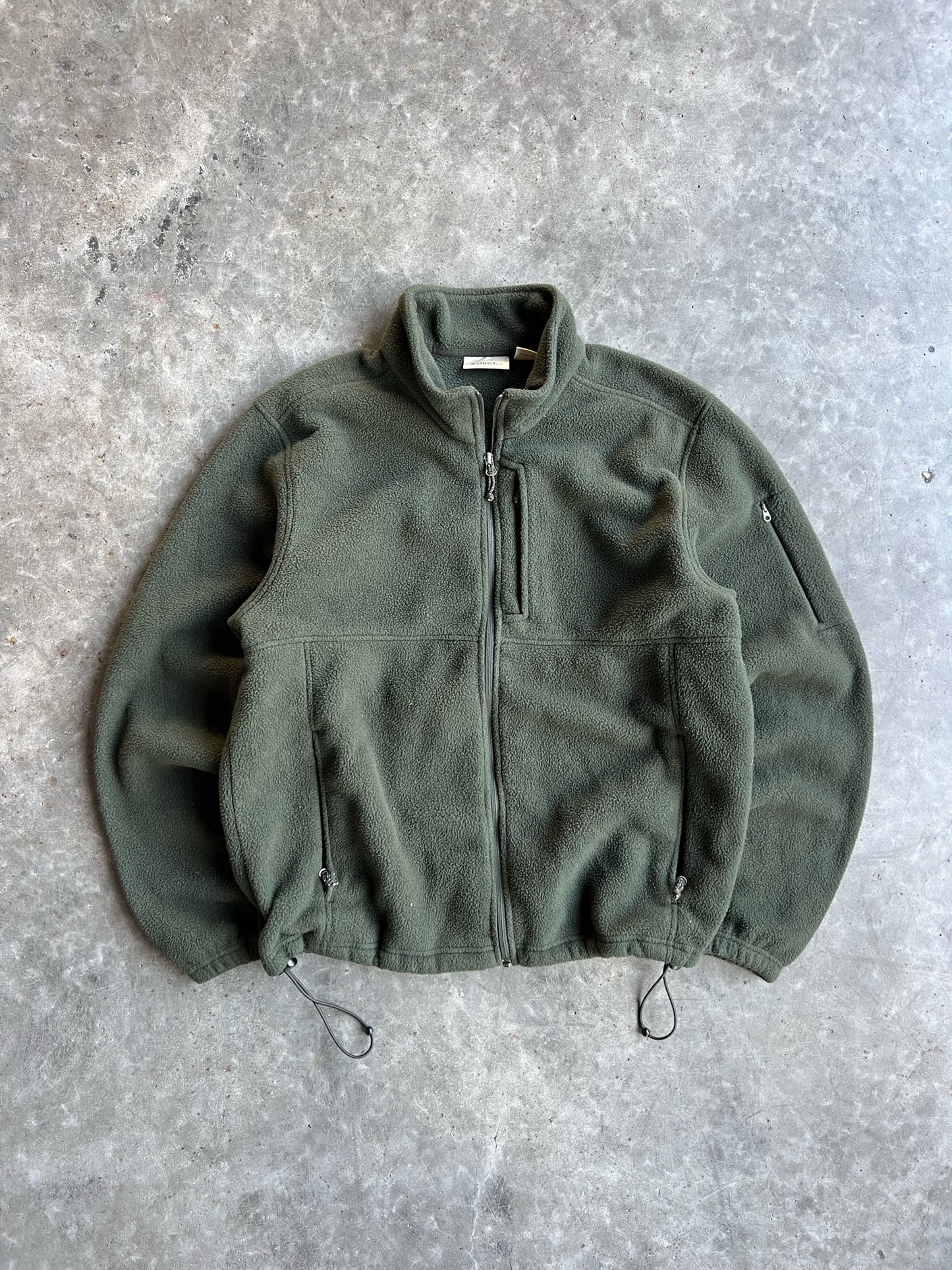 Vintage Olive Green Gander Fleece Quarter Zip - L