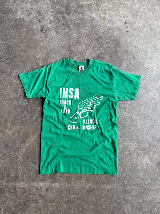 True Vintage Single Stitch Green IHSA Track & Feild Tee - M