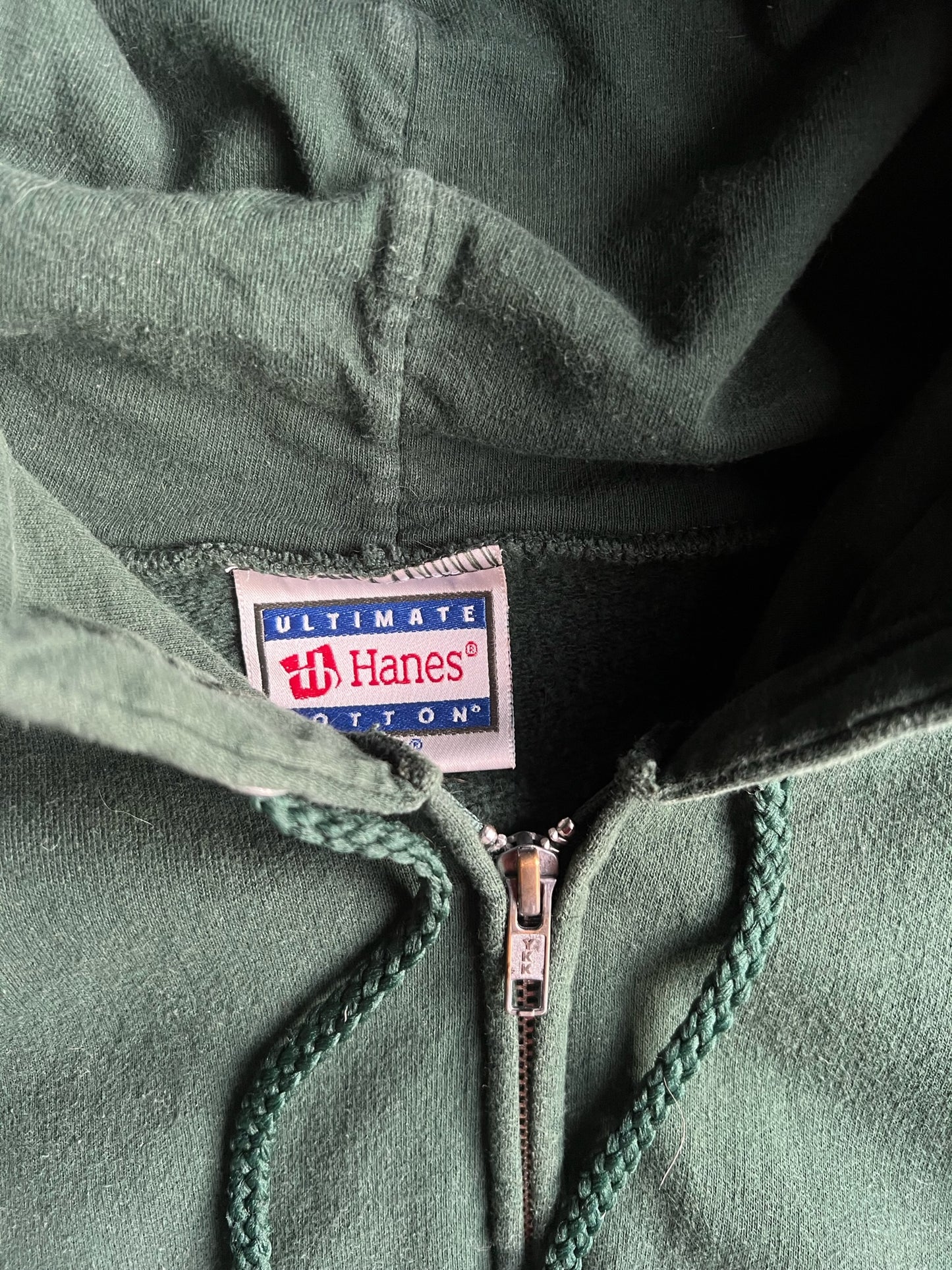 Vintage Green Hanes Hooded Zip Up - XXL