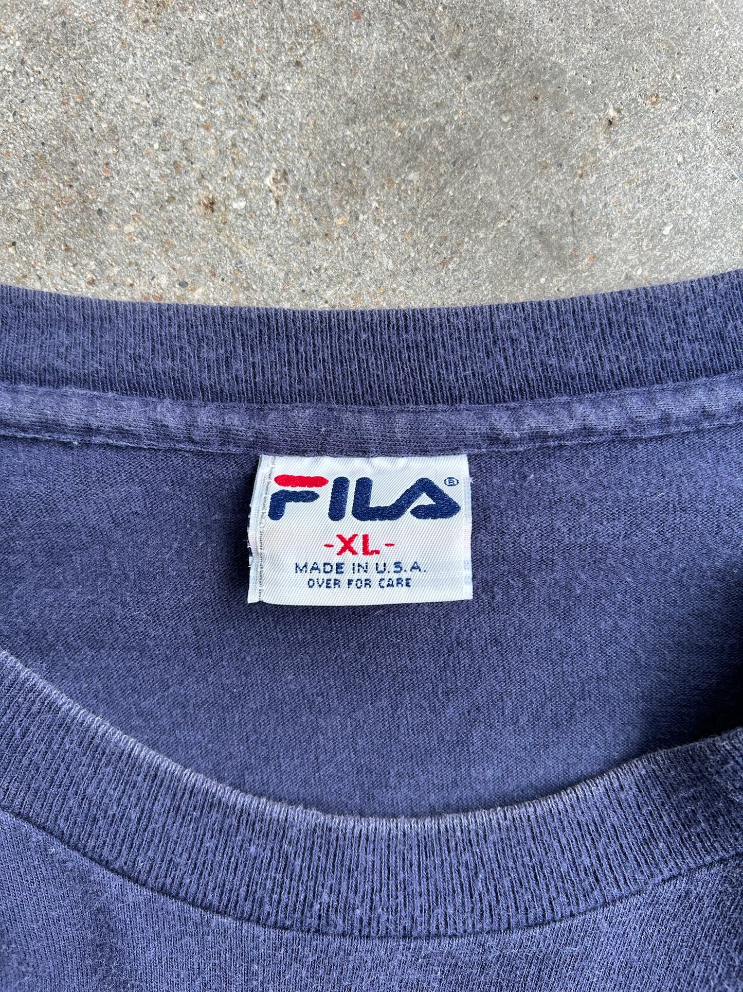 Vintage Navy Fila Crop Shirt - XL