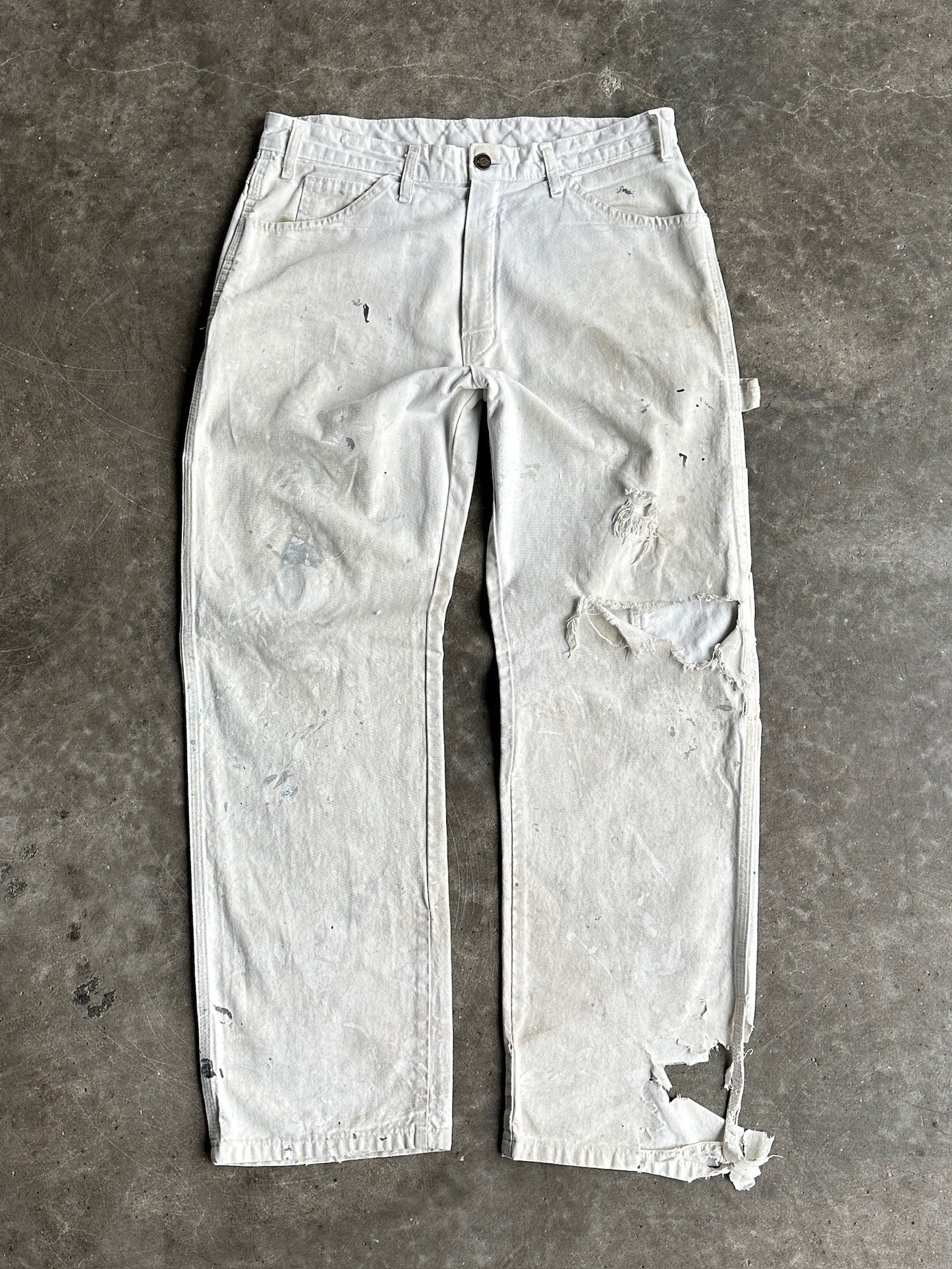 Vintage Distressed White Dickies Carpenter Pants - 32