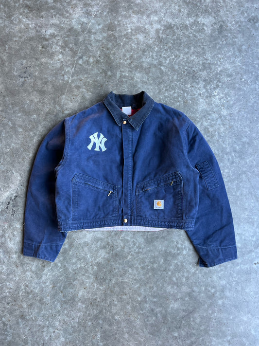 Vintage Yankees Cropped Navy Carhartt Jacket - M