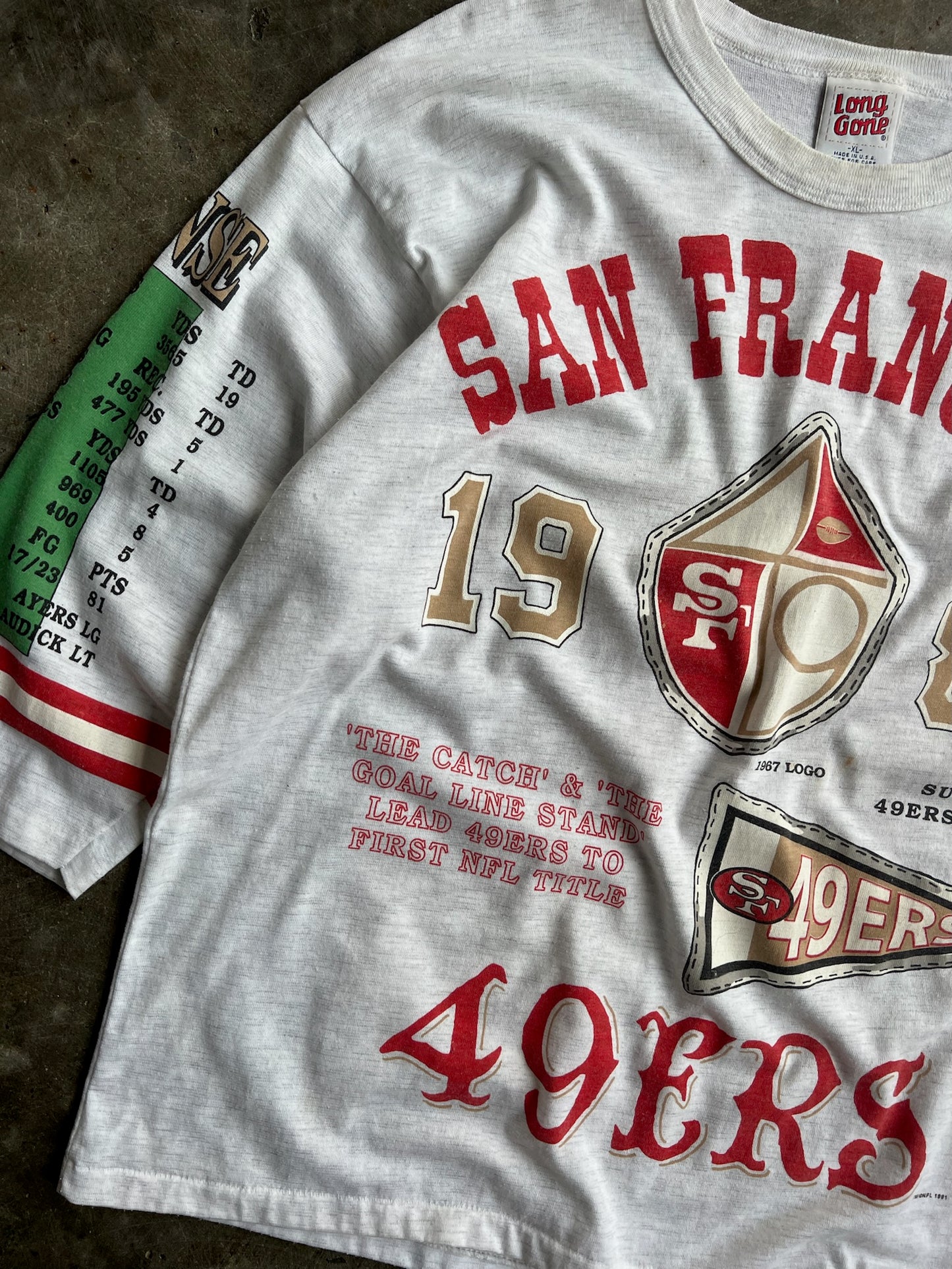 Vintage San Francisco 49ers Single Stitch Long Gone Shirt - XL