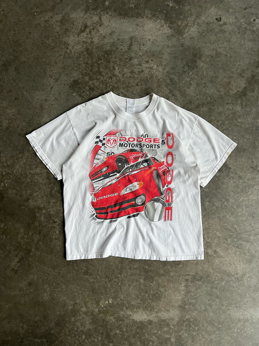 Vintage White Dodge Motorsports Racing Shirt - XL