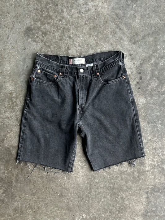 Vintage Black Levi’s Red Tab 550 Distressed Denim Shorts - 32