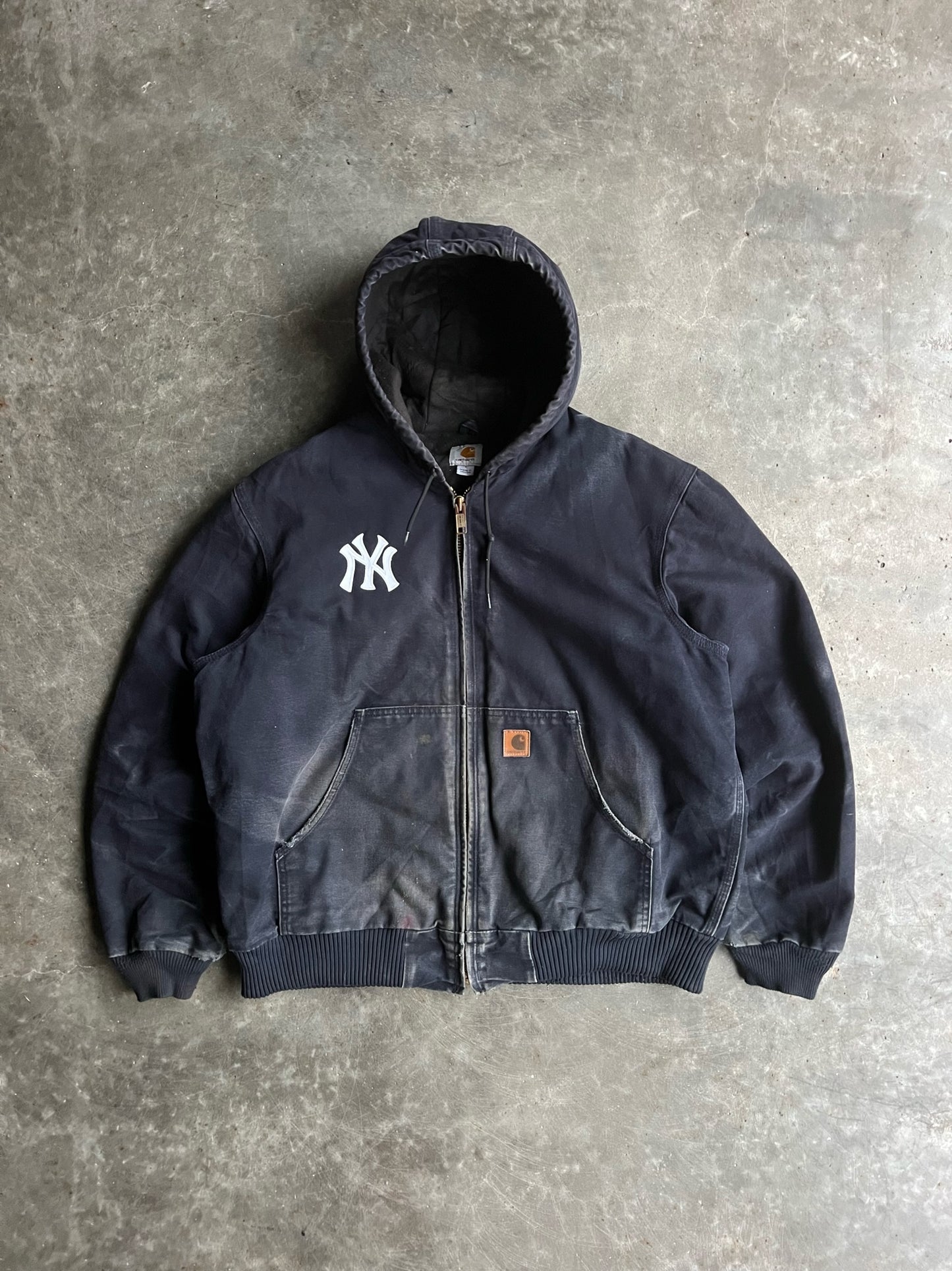 Vintage Yankees Deep Navy Hooded Carhartt Jacket - L