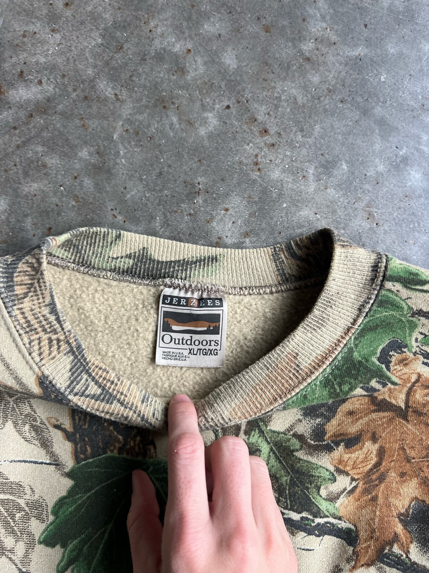 Vintage Jerzees Outdoors Real Tree Camo Crew - XL