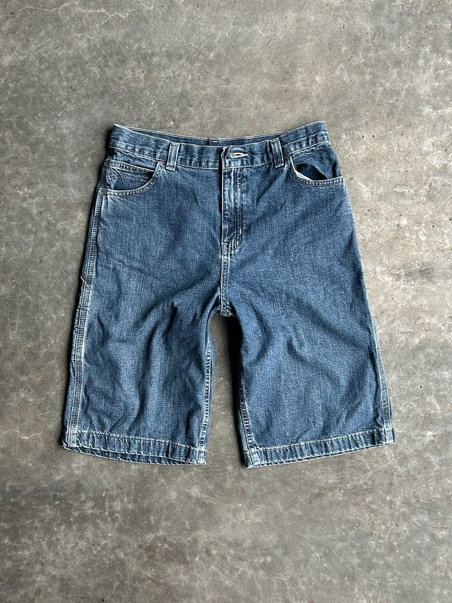 Vintage Dark Wash Faded Glory Carpenter Denim Shorts - 31