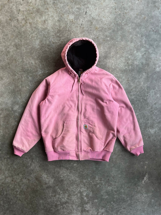 Baby Pink Hooded Carhartt Jacket - L