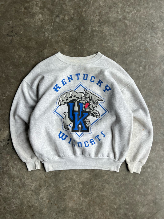 Vintage Grey Kentucky Wildcats Crew - L