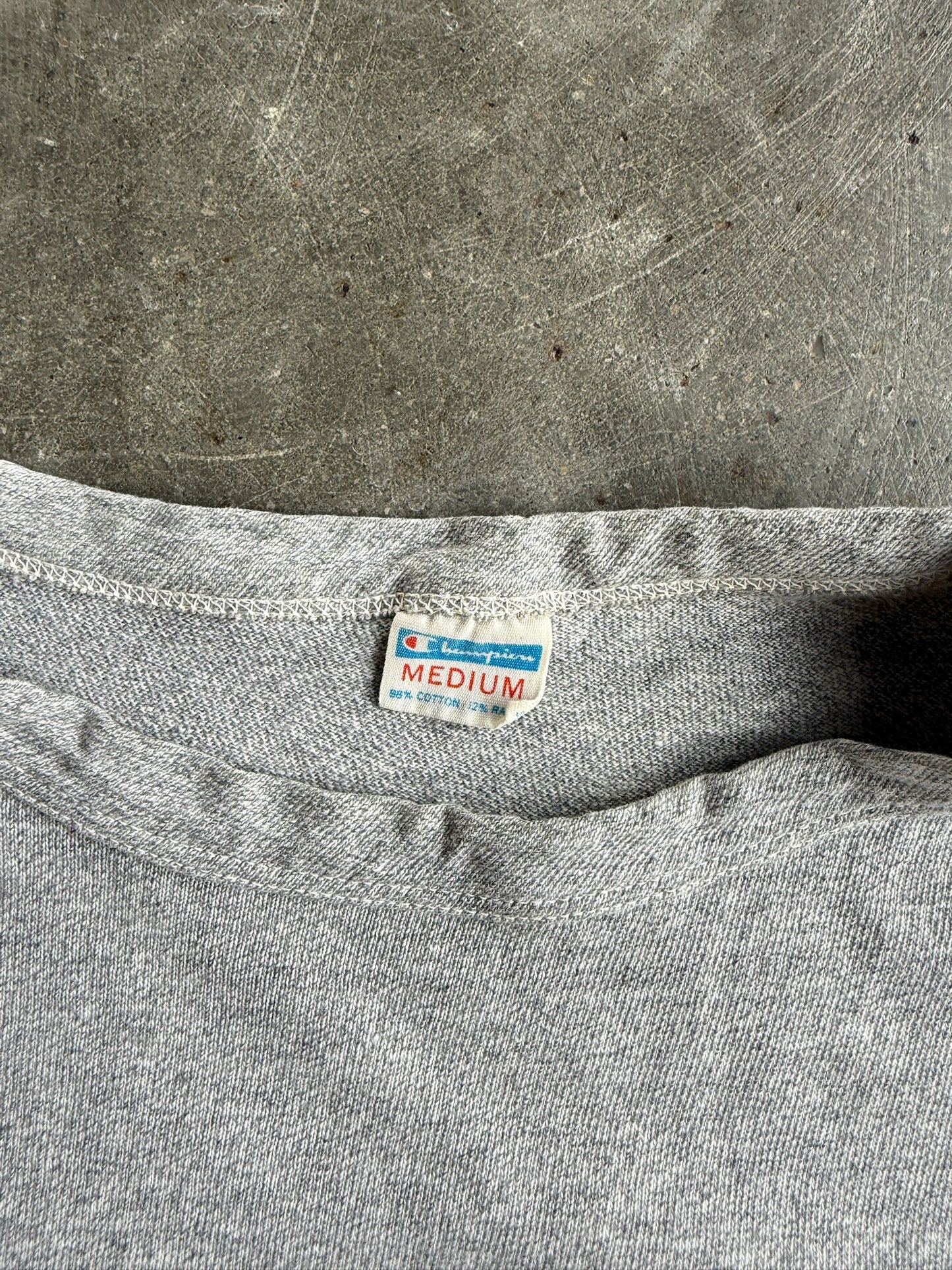 True Vintage Grey Harvard Champion Distressed Tee - M