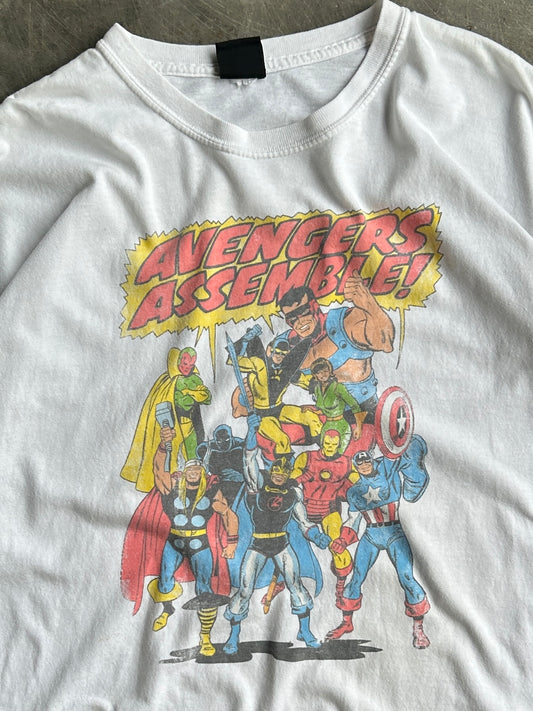 Vintage Avengers Assemble Cropped Tee - XL