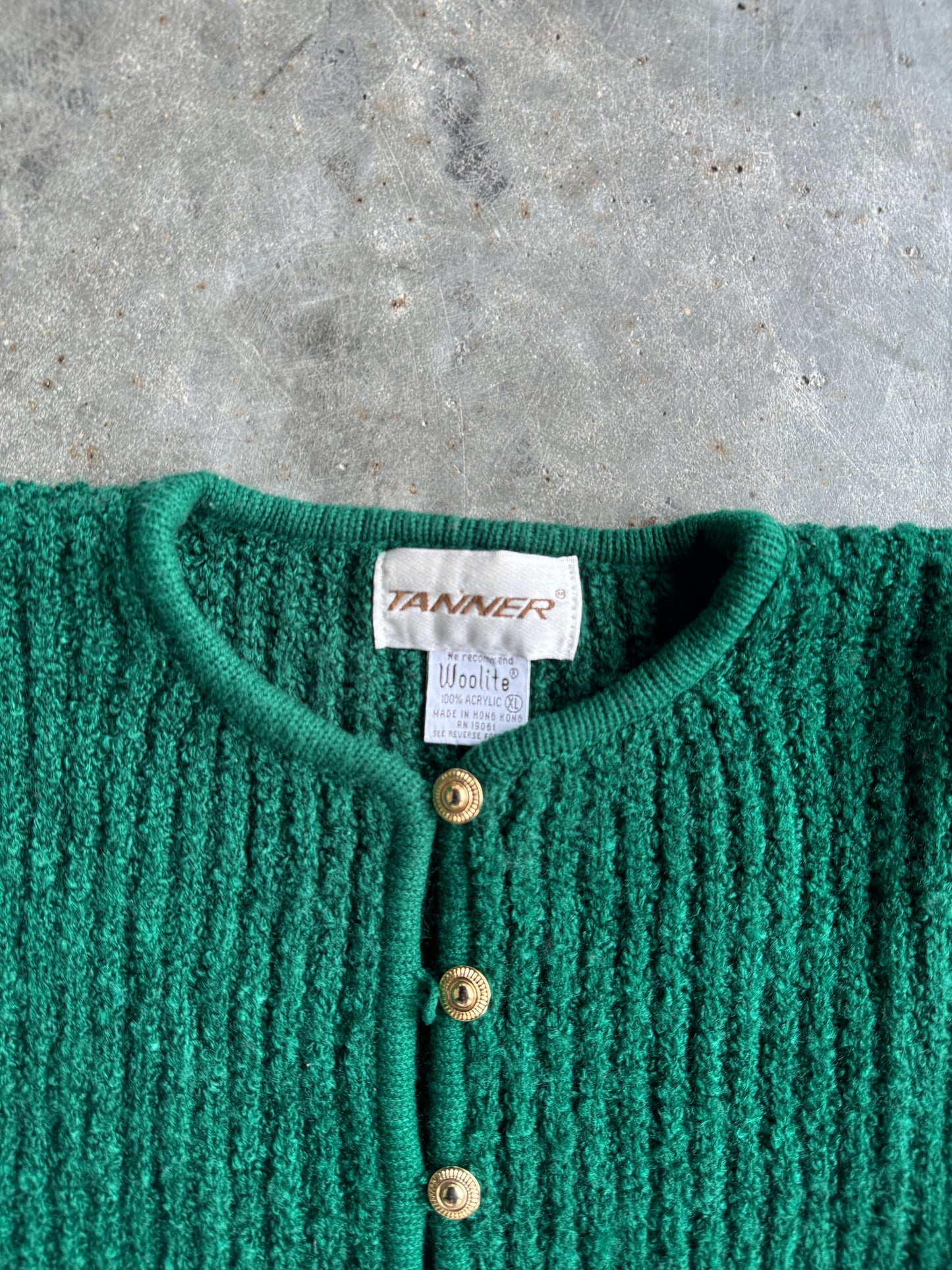 Vintage Forest Green Tanner Cardigan - XL