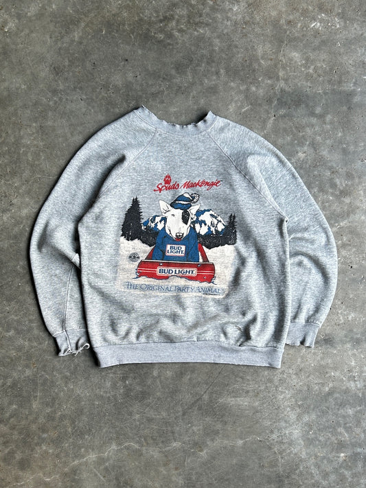 Vintage Grey Bud Light Spuds Mackenzie Crew - L