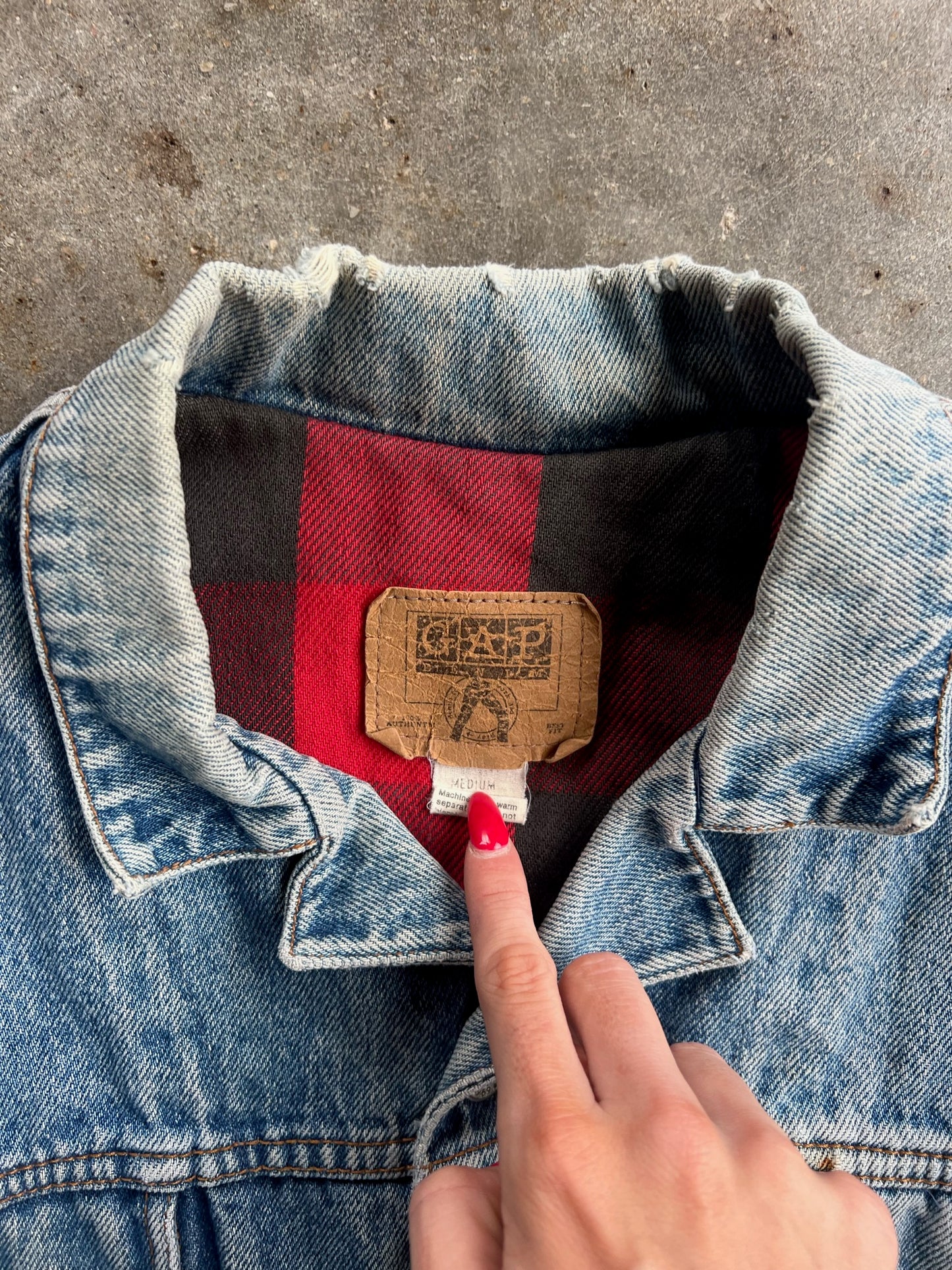 Vintage GAP Denim Flannel Lined Jacket - XL
