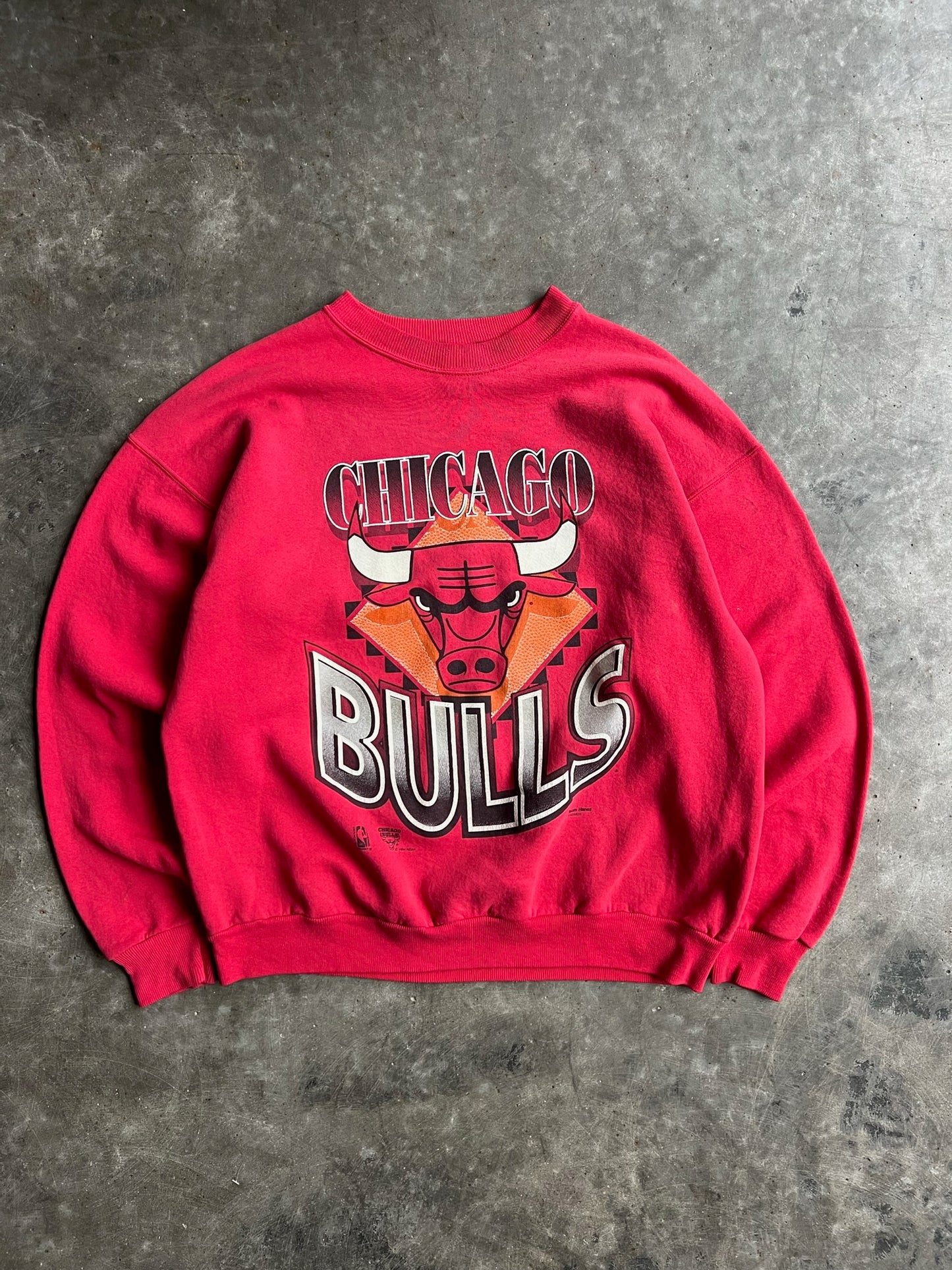 Vintage Red Chicago Bulls Crew - XL