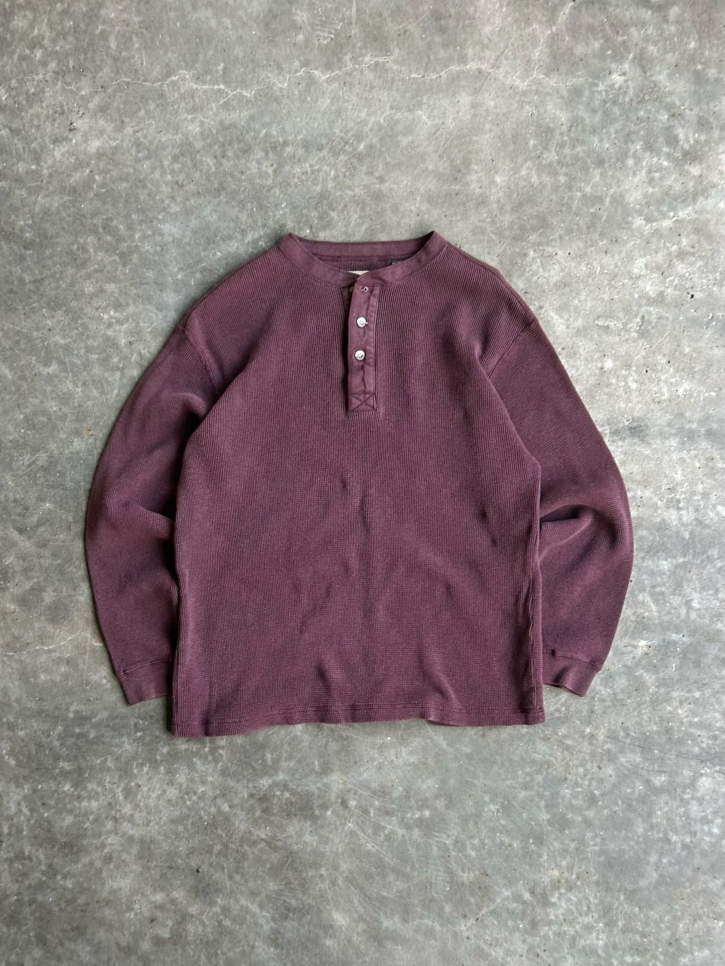 Vintage Natural Life Burgundy Thermal Long Sleeve - M