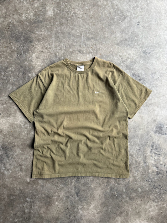 Vintage Army Green Nike Swoosh Shirt - L