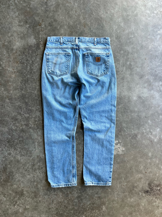 Vintage Distressed Medium Wash Carhartt Pants - 34