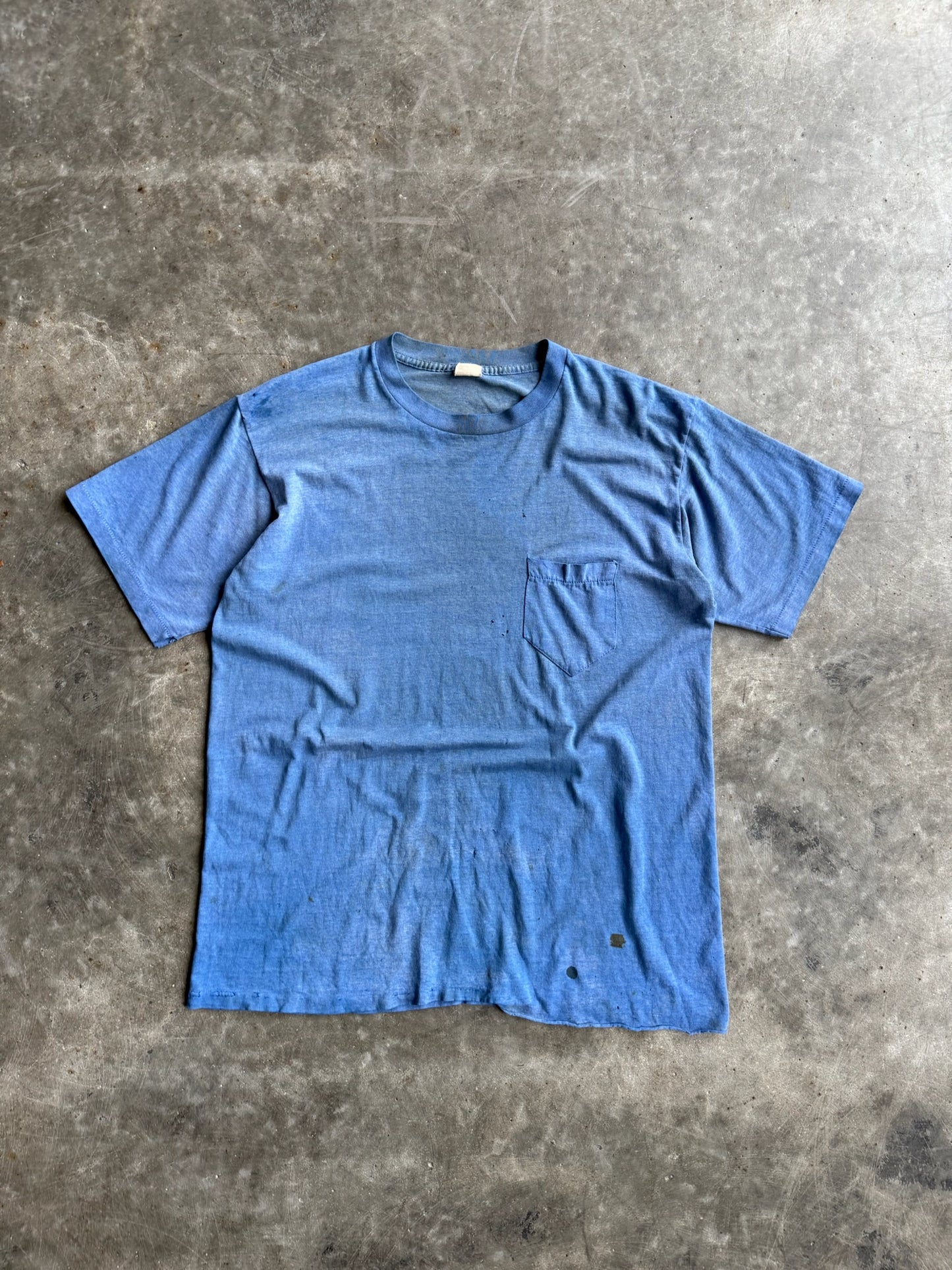 True Vintage Blue Faded Distressed Tee - XL