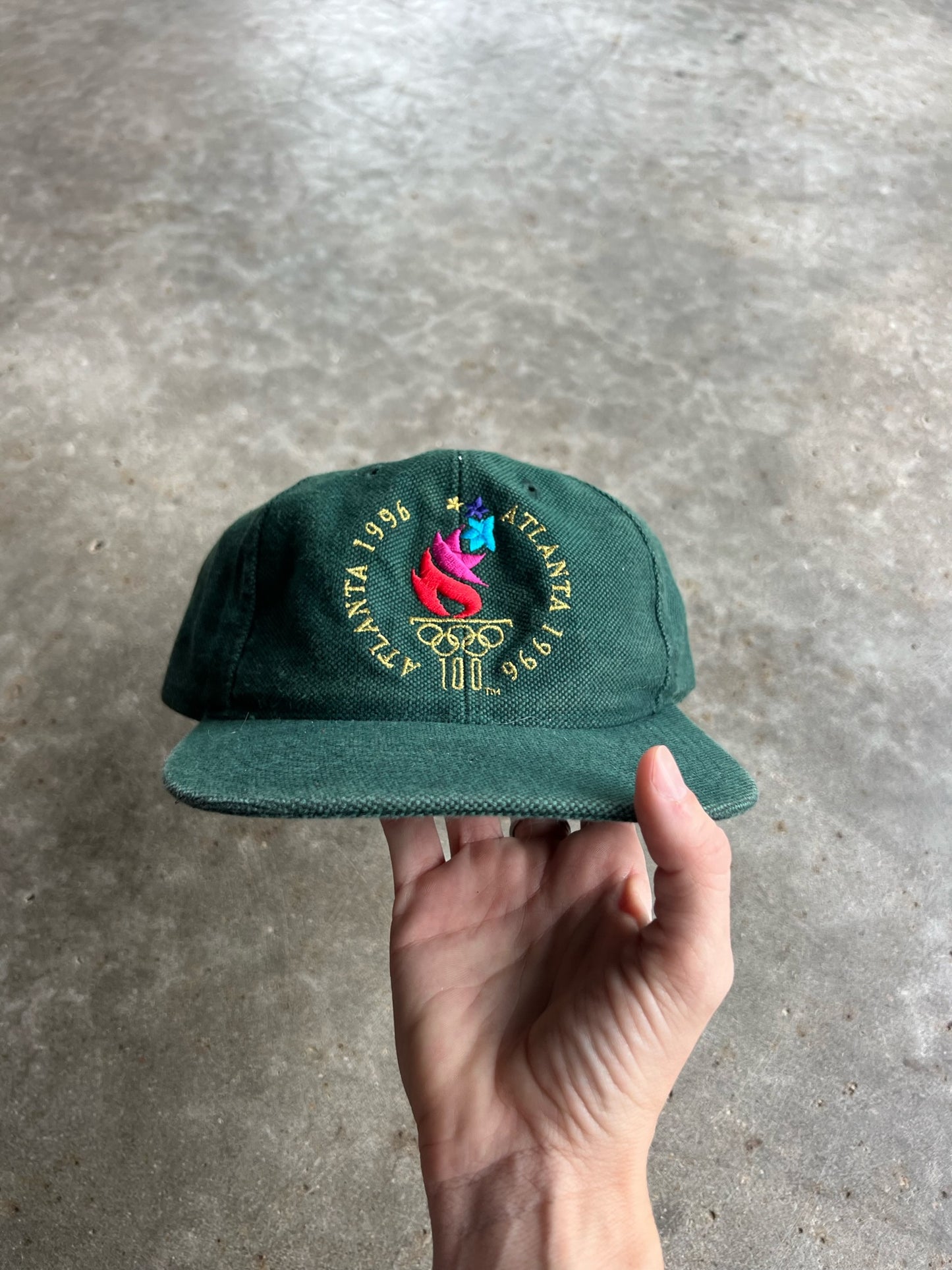 Vintage Green 1996 Atlanta Olympics Snapback Hat