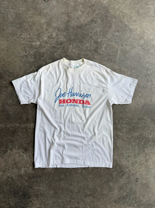 True Vintage Single Stitch White  Honda Distressed Tee - XL